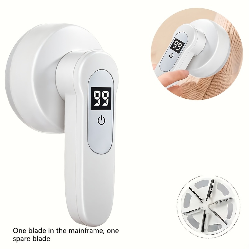 TEMU Fabric Shaver, Lint Remover For Clothes, Type-c Rechargeable Lint Shaver With Lcd Display & 6-blade, Sweater Shavers To Remove Pilling.1500rpm,