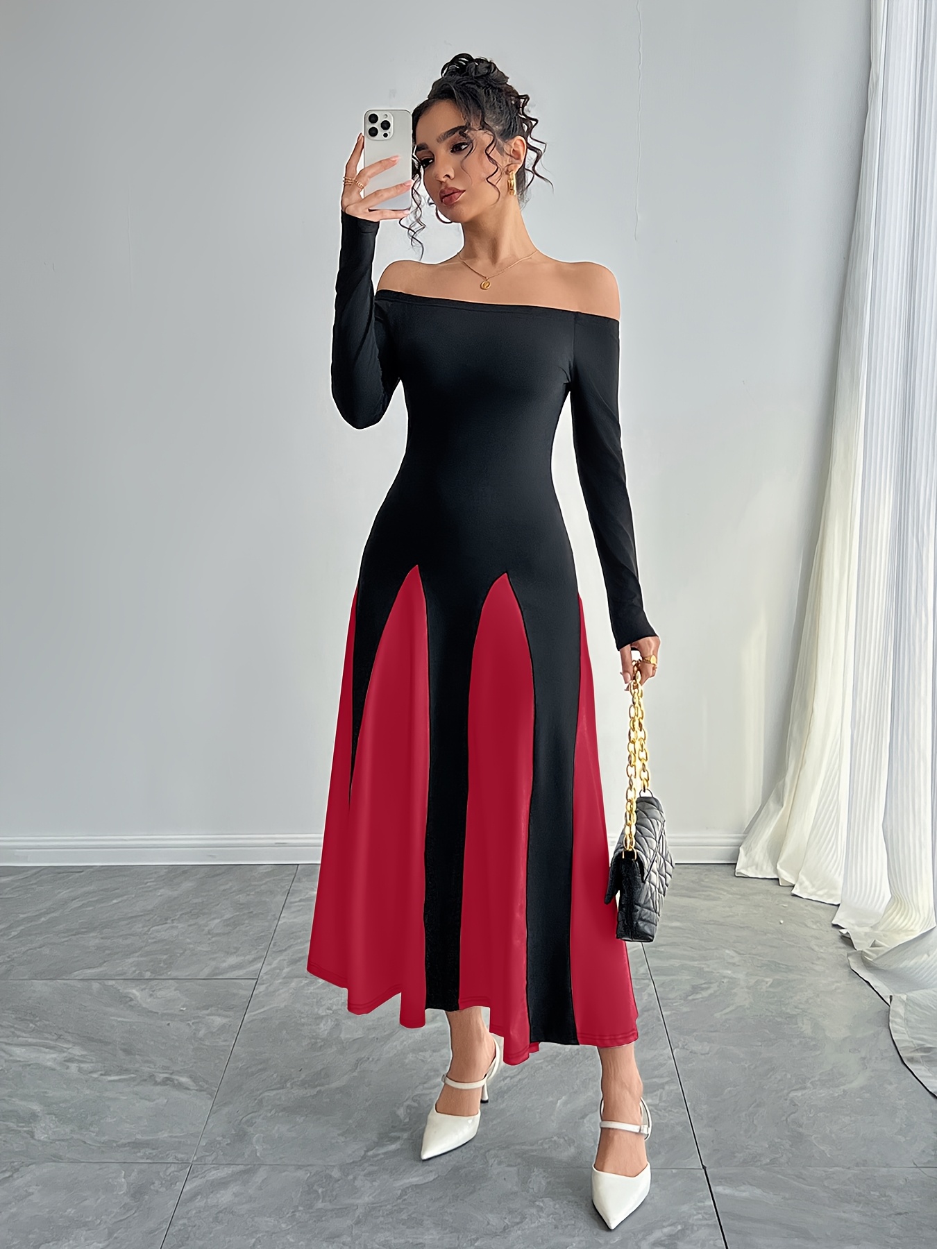 black white dress women's clothing temu - Temu
