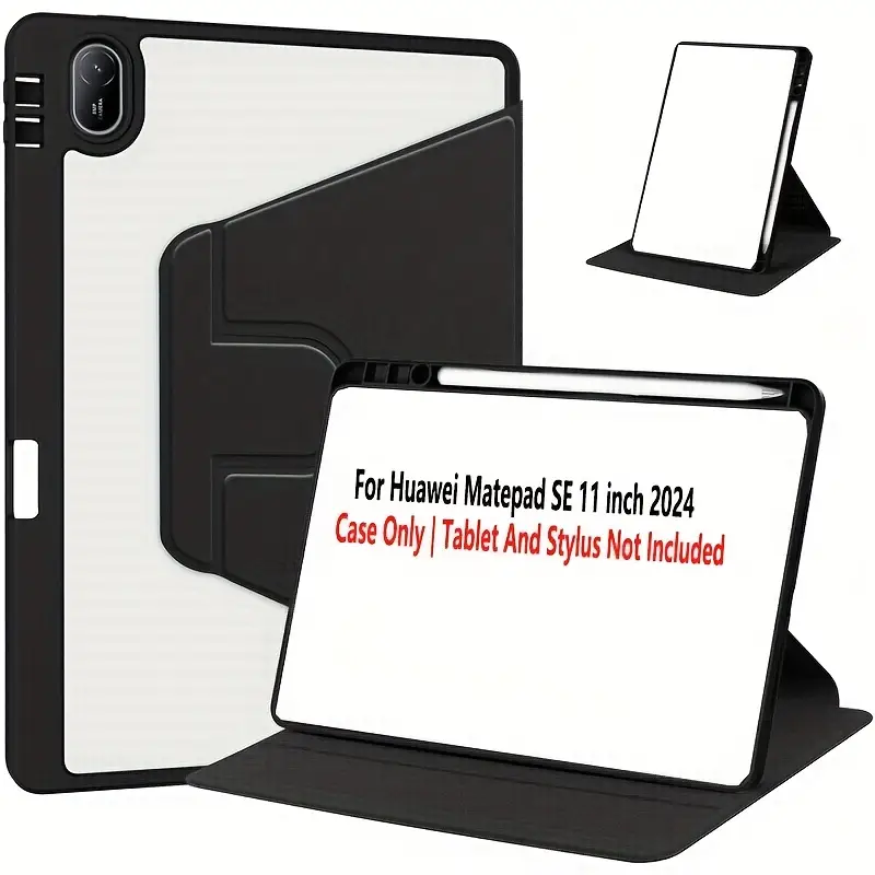 Étui pour tablette Huawei MatePad SE 11 pouces 2024 étui en cuir PU à trois volets coque arrière rigide avec support pour Huawei MatePad SE Smart Cover avec mise en veille/réveil automatique Étui pour tablette Huawei MatePad SE 11 pouces 2024 étui en cuir PU à trois volets coque arrière rigide avec support pour Huawei MatePad SE Smart Cover avec mise en veille/réveil automatique