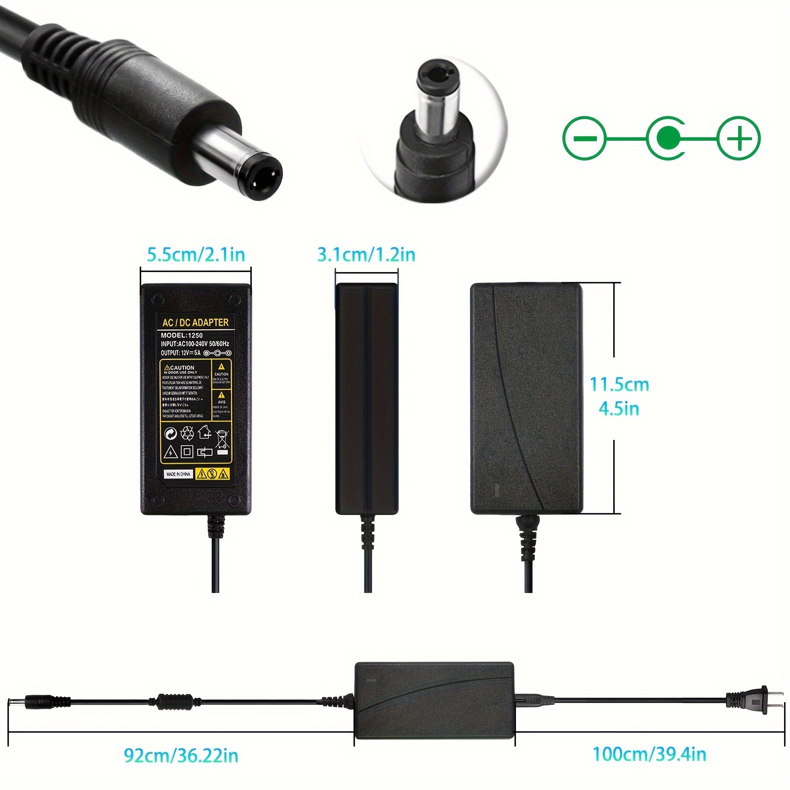 5 Volt DC, 1 Amp Power Adapter with 5.5mm Outer Diameter, 2.1mm Inner –  Electronix Express