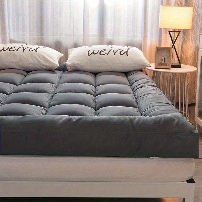 10cm Hotel Quality Mattress Topper | Super Soft with 1200GSM Hollowfiber Filling | Elasticized Corner Straps | Single, Small Double (4ft), Double, King, Super King Size, Grey