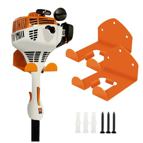 heavy duty 55 pound bearing wall mounted garage manager hanger rust resistant orange coating design for grass trimmer hedge trimmer garage tool space saving vertical storage garage additions storage and organization