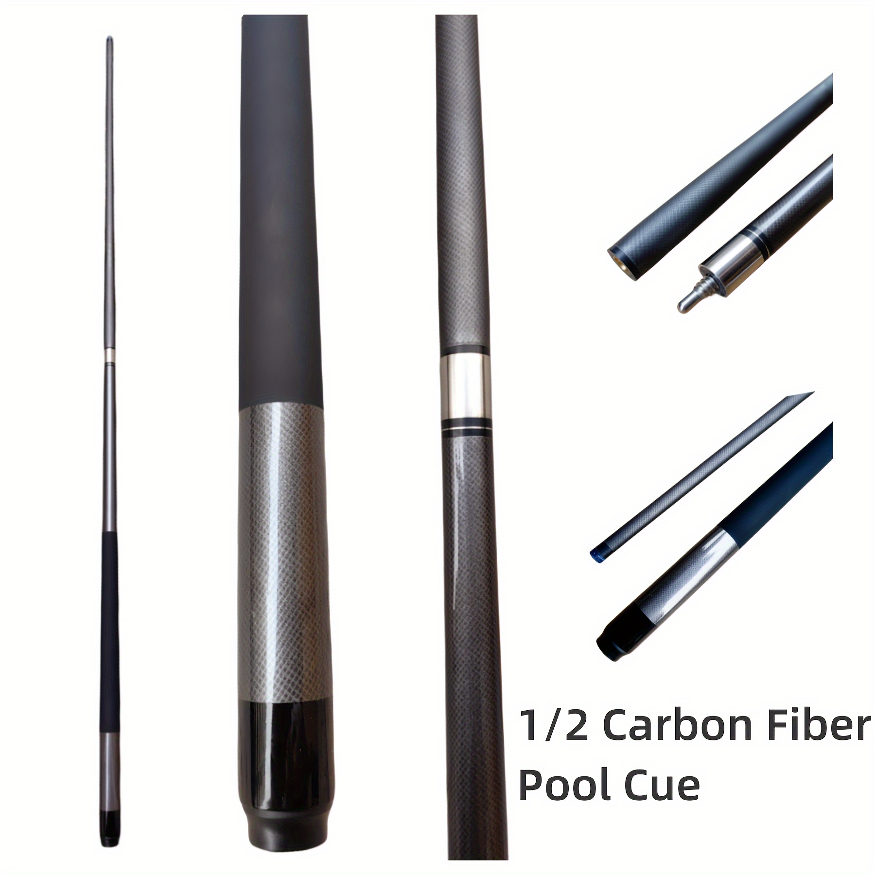 

Carbon Fiber Billiard Rod, 147cm/57in 13mm Large Tip Lightweight Pool Cue Stick