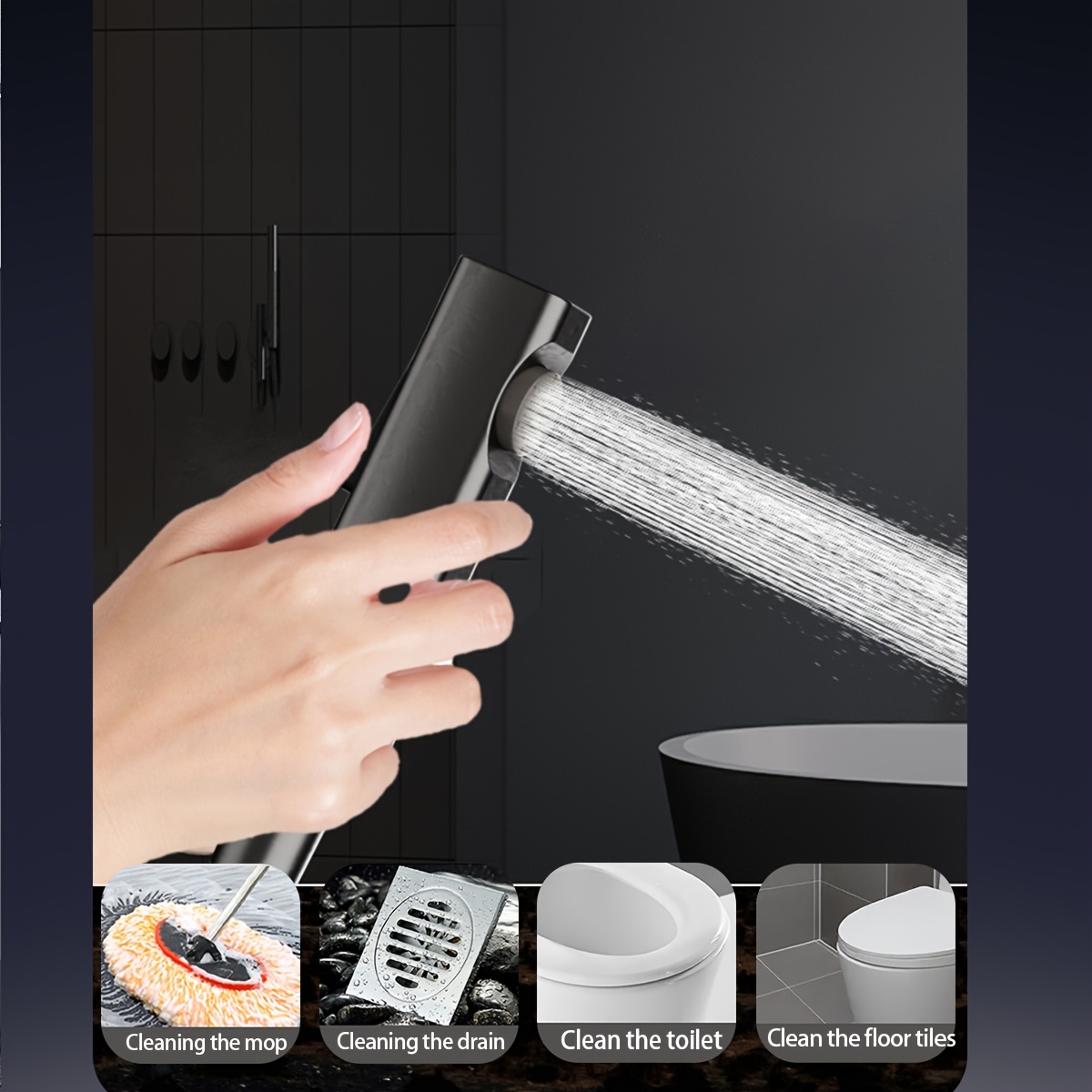 BDBX Matte Black Shower System with Square Rain Shower Head