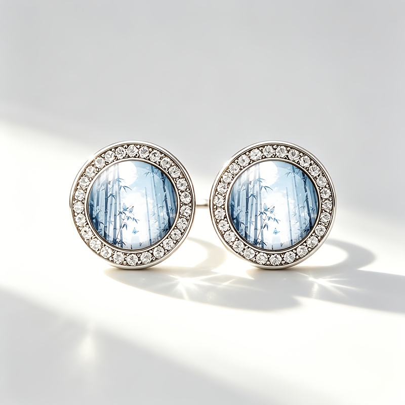 2pcs Serene Bamboo Forest Butterfly Stud Earrings