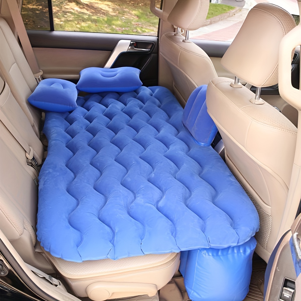 Image of 1 Outdoor Inflatable Mattress, Car Air Mattress, Travel Bed, Universal Car Seat Bed, Multifunctional Outdoor Camping Beach Bed, With Long Leg Squat, 2 Inflatable Pillows, And Storage Bag
