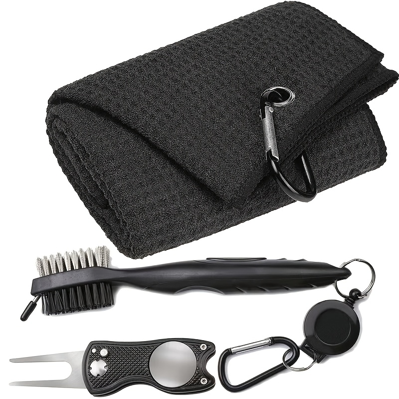 TEMU Ensemble Serviette de avec Mousqueton, Brosse à et Verte - Combo d'Accessoires de Nettoyage de , Serviette en Microfibre Tissée en , Brosse à