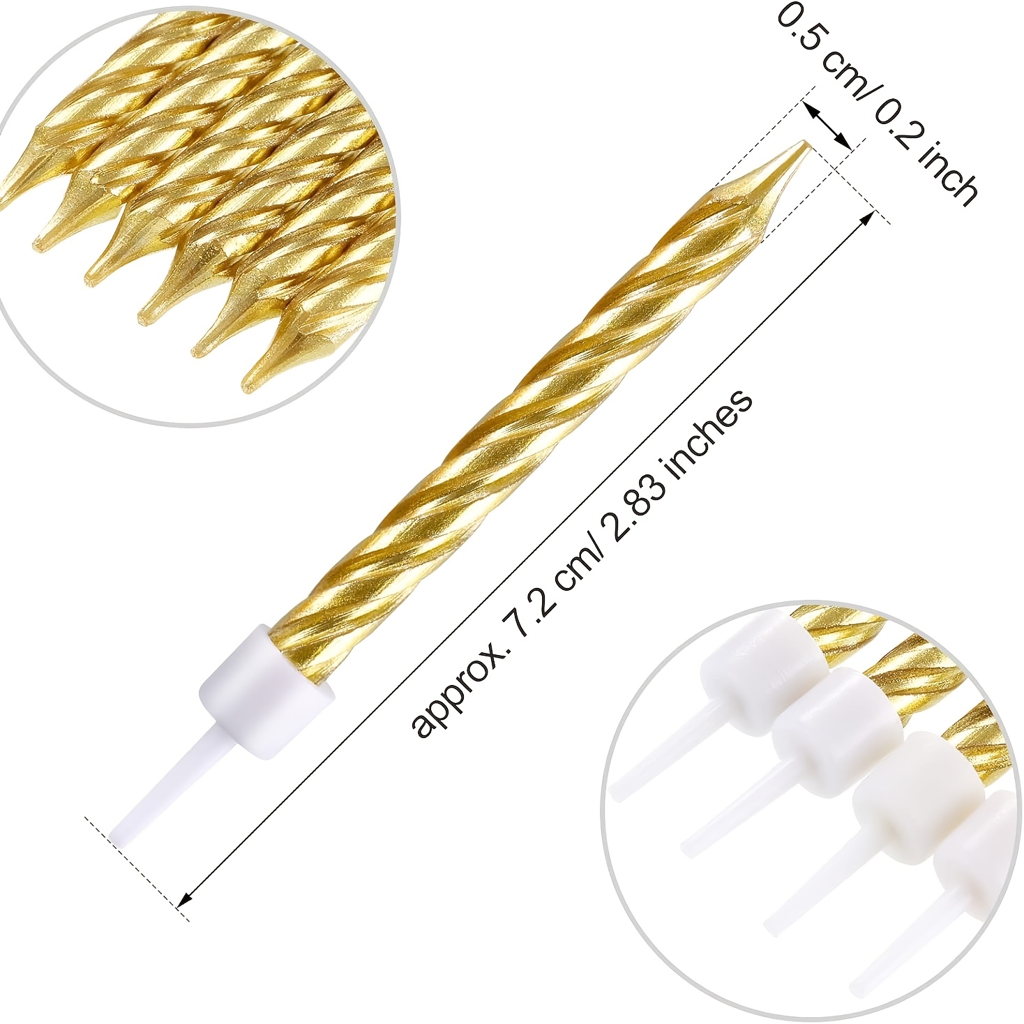 Bougies D'anniversaire Dorées Longues Et Fines, Décorations