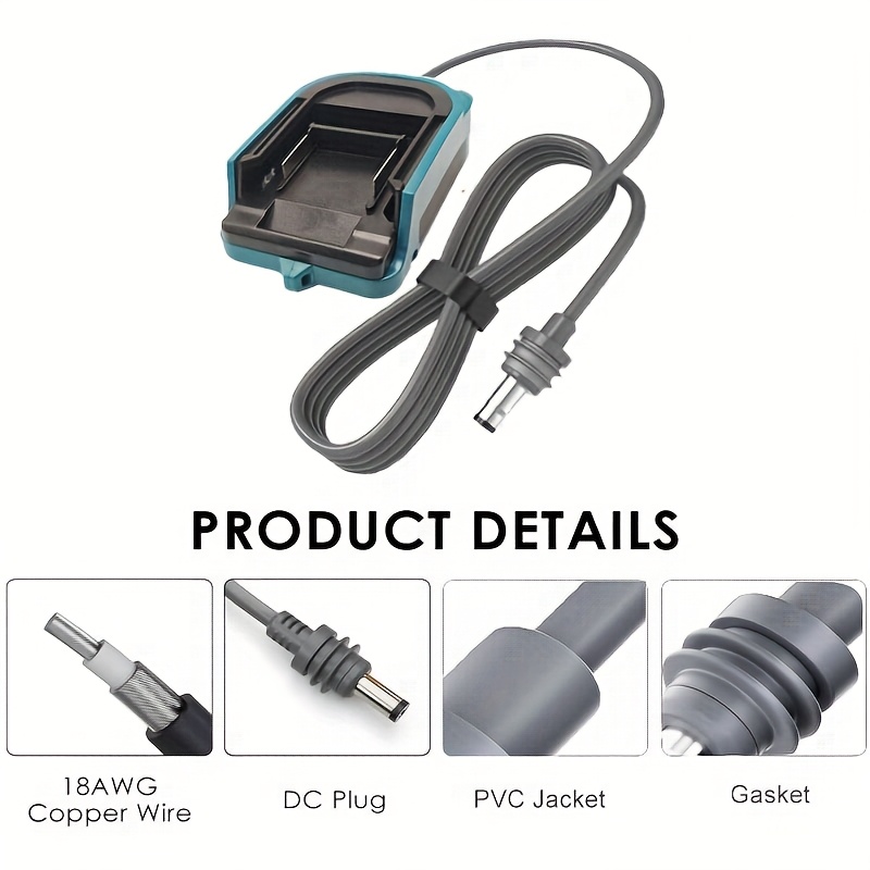 Adaptateur Mini Star.link, Compatible avec Batterie MAK.ita 18V, Inclut Interrupteur & Câble DC 18AWG 99,97 cm, Alimentation de votre Starlink via Batterie d'Outil Électrique pour Connectivité Portable