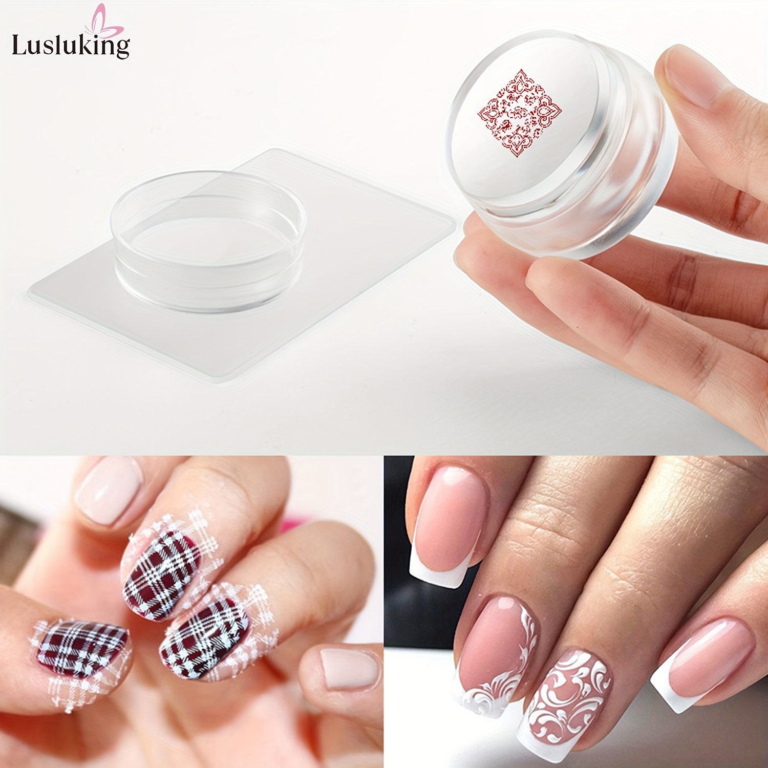 

Mini Transparent Nail Stamper With Scraper, Jelly Silicone Stamp For French Nails, Manicuring Kits, Nail Art Stamping Tool Set, Easy To Use And Durable