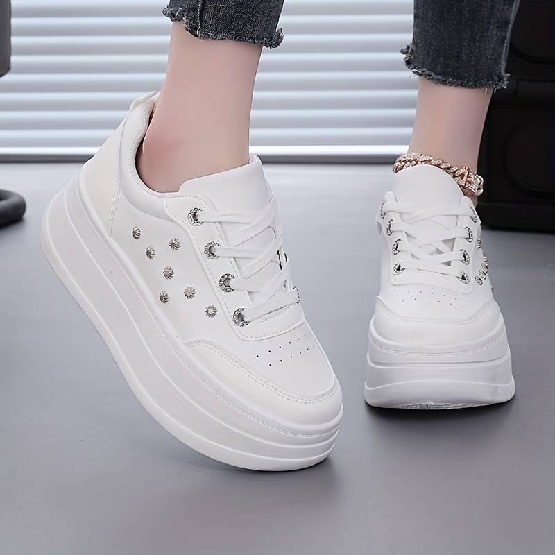 Turnschuhe WeiÃƒÂŸe Schuhe Mit Hoher Sohle Bequeme Weiße Sneaker