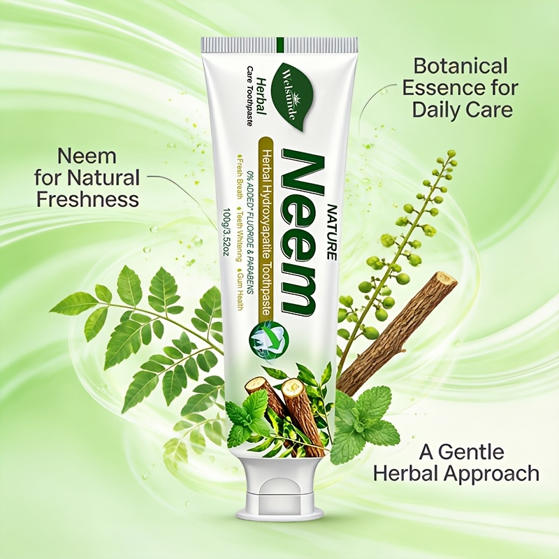 Natural Neem Mint Herbal Toothpaste, 0% Added Fluoride