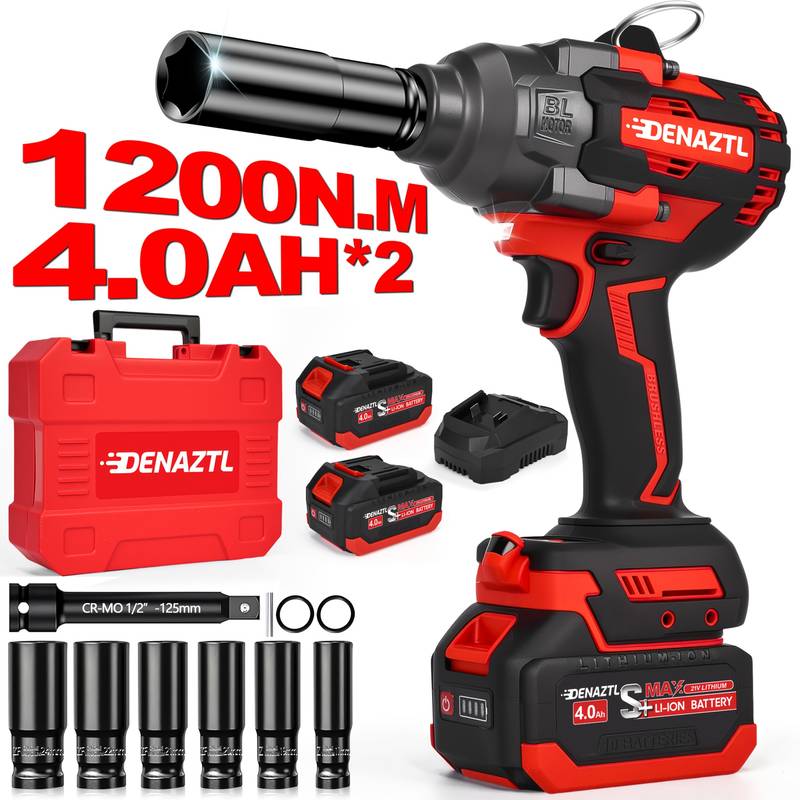 IMeshbean 21V Brushless Impact Wrench Kit – 520Nm Torque, 1/2” Chuck, 3000mAh Battery & Charger Included