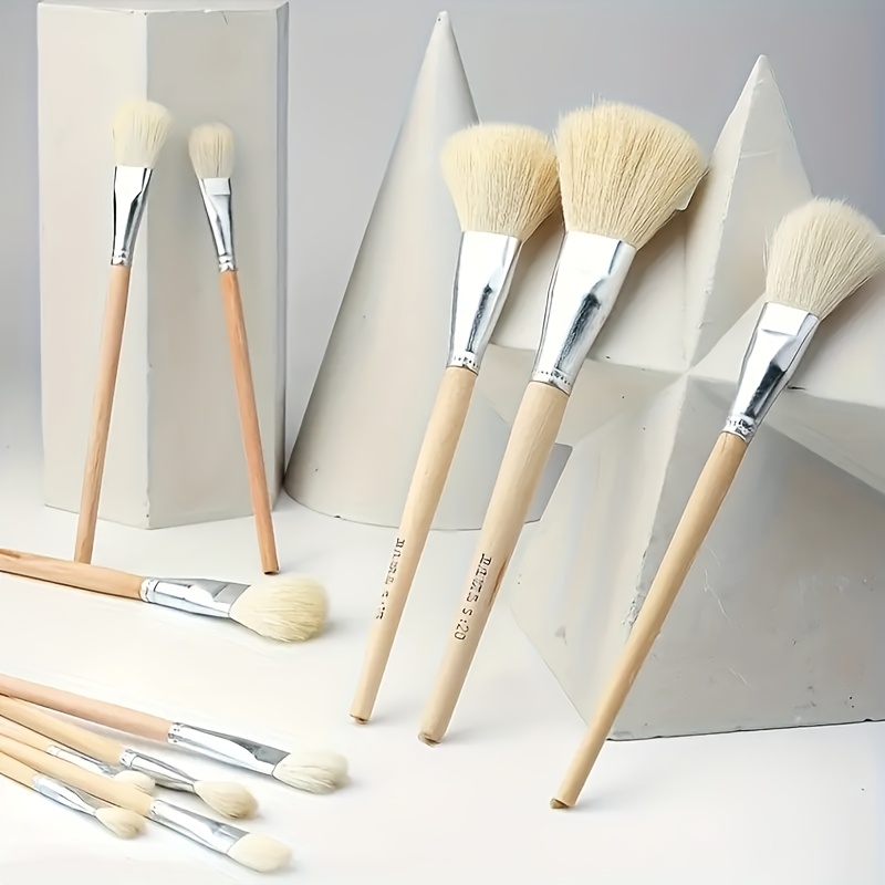 

A Set Of 7 High-quality Hair Round Painting Brushes, Suitable For Art, Ceramics And Hand-painting - Precision Smooth Sketching Brushes With Wooden Handles