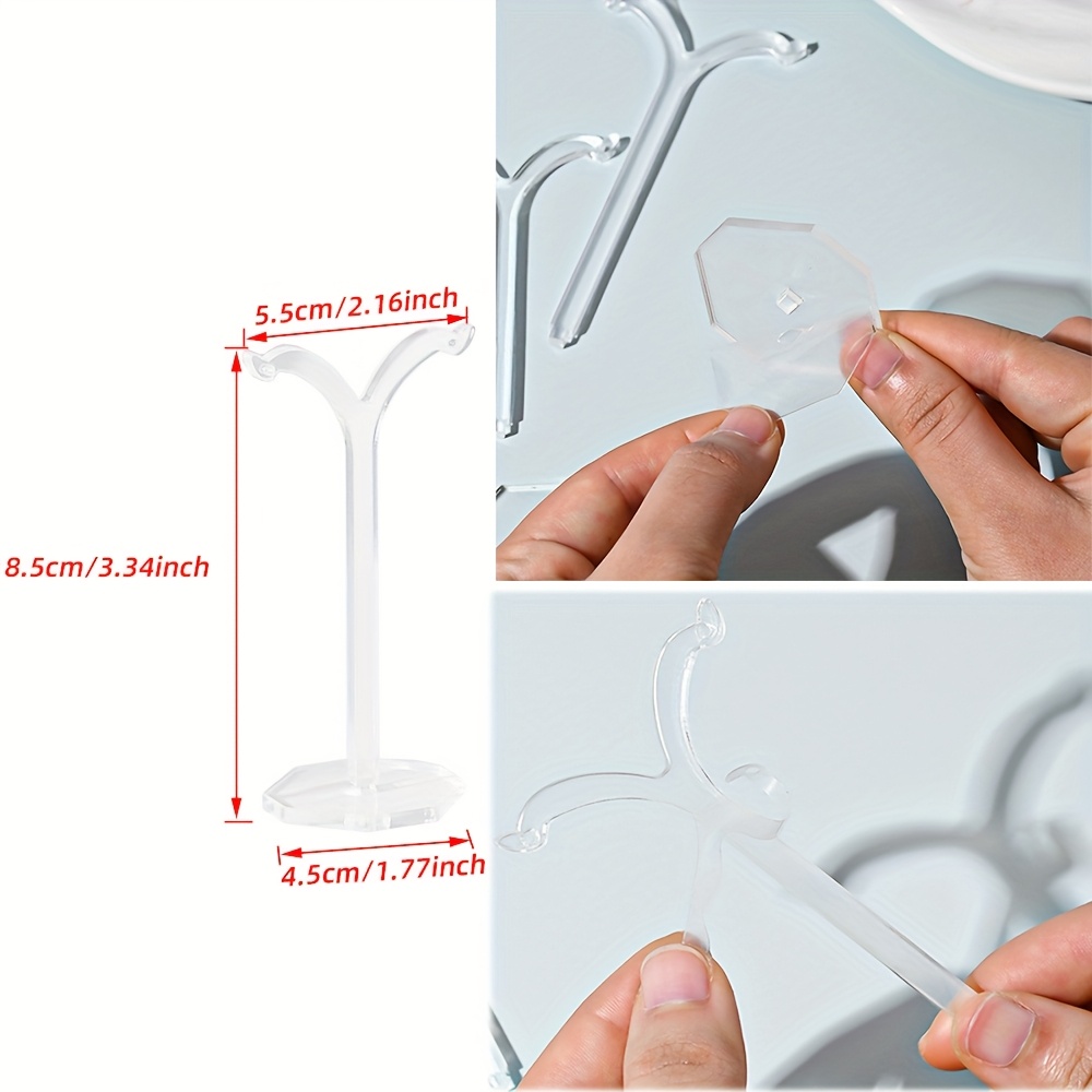 1pc Transparent Acrylic Y-shaped Earring Holder Stud Earring Display Rack Shooting Prop Display Rack
