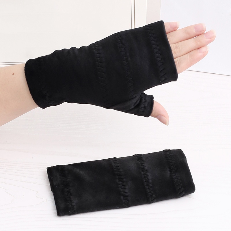 E-shop Herbst- und Winter-Warme Halbfingerhandschuhe für Damen und Herren, Einfarbig Elastisch Verdickte Fingerlose Freizeitmode Elegantes Geschenk