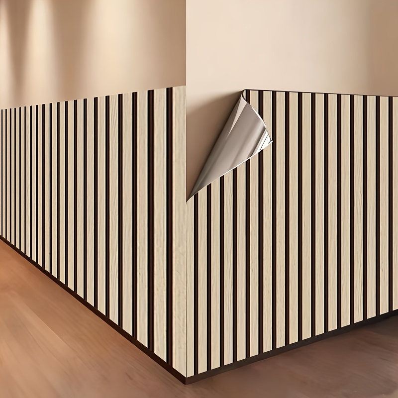 TEMU Thick 3mm 2d Wood Grain Foam Wall Panels, Peel And Stick Vinyl Wall Stickers, Easy Wall Decor For Ceiling, Partition And Multiple Indoor Uses