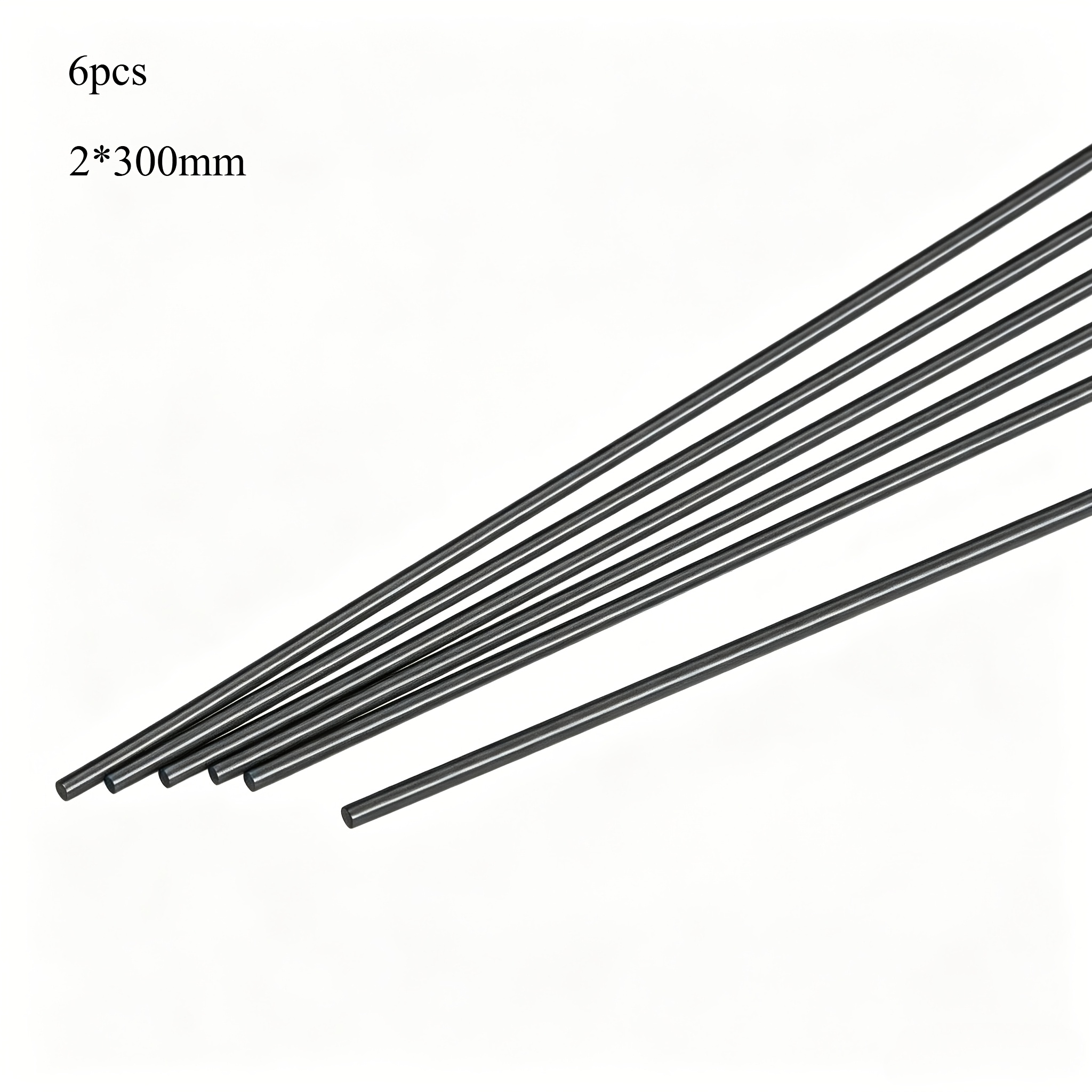 TEMU Carbon Fiber Rod, 2x 300mm, 3x 300mm, 4x 300mm, Matte Pole Rod For Rc Plane Tool Wing Tube Quadcopter Arm, Pack Of 6