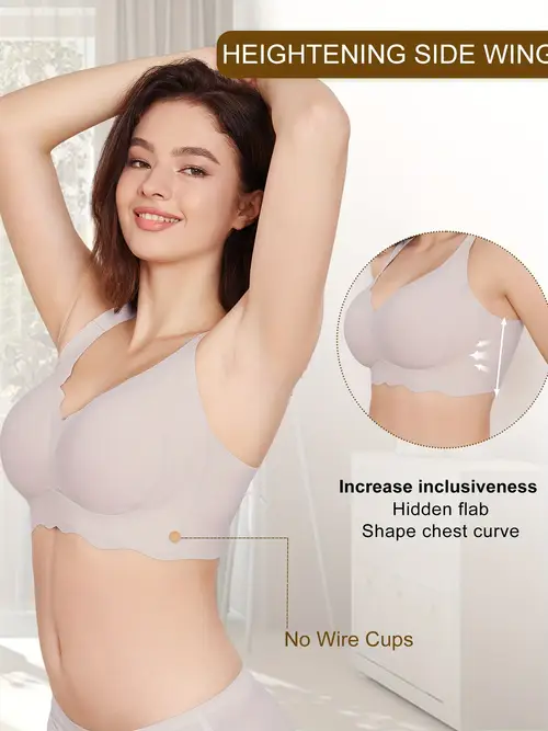 3pcs Seamless Wireless Sports Bras with Padded Side Support - Breathable 88% Nylon 12% Spandex Fabric for Yoga Running Gym Workouts - Solid Color Opaque Comfort Fit, Workout Accessories, Athletic Bra, Modern Sports Bra, Smoothing Design