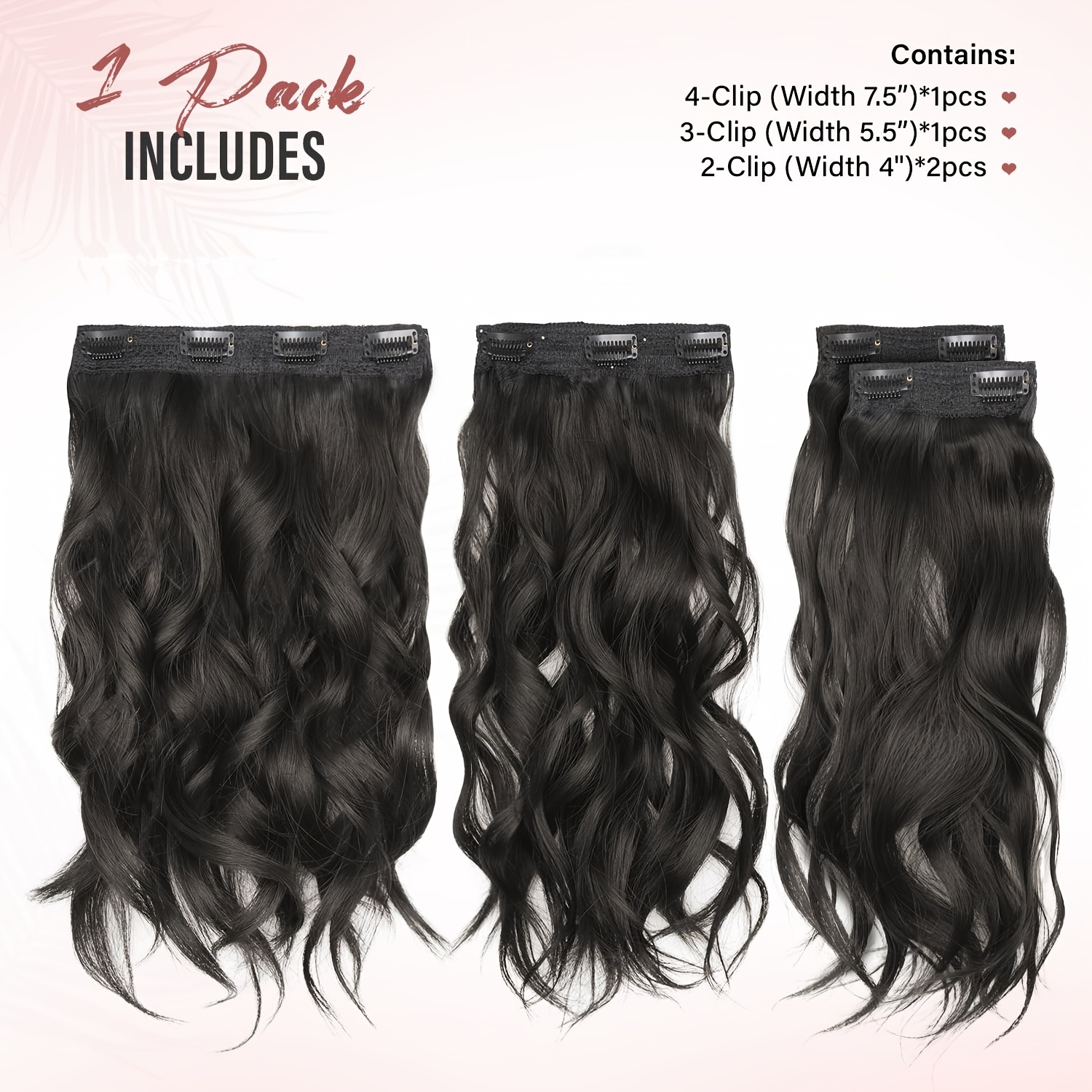 4pcs   clip in hair extensions for women - short curly wave with invisible lace weft,   synthetic hairpieces for daily & party use, all   details 6