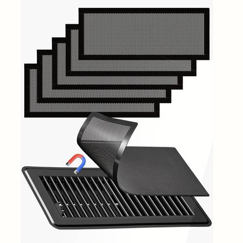 6pcs white magnetic vent cover compatible for hvac systems heavy duty pvc suitable for ceiling floor vents insect rodent proof airflow filter installation 4x10 inches