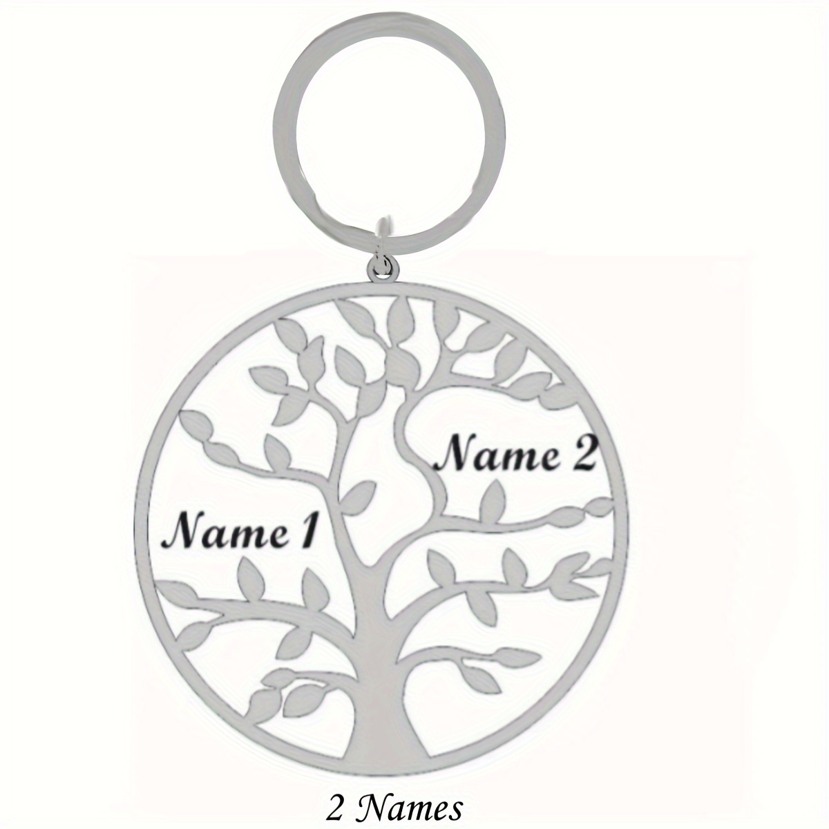 TEMU Llavero personalizado para hombre con de varios familiares, diseño de árbol y hoja, para y