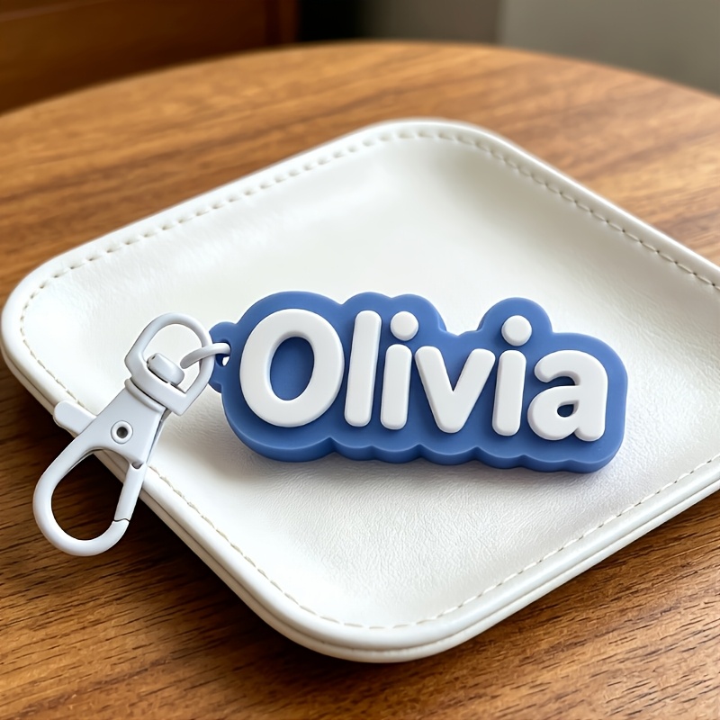 TEMU 1pc Custom Personalized Name & Initial Keychain, Key Ring, Tag For Luggage, Gym Bags, Shoulder Bags, Accessory For Water Bottles, Cups, Lunch