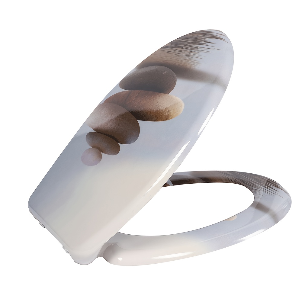 Image of Toilet Seat With Mechanism Quick-release Function For , O-shaped Toilet Seat With Hinges Sturdy Quality, Hold Up To 180kg