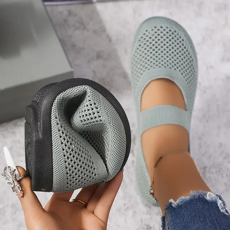 womens casual sport walking commuter lightweight breathable mesh knit shoes details 3