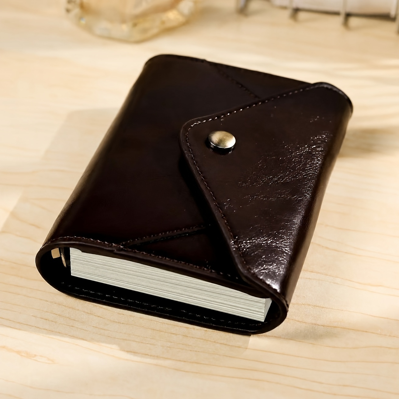 TEMU Carnet M5 à feuilles mobiles tri-feuilleté style enveloppe rouge, Carnet esthétique Ins de grande valeur, Bloc-notes de poche minimaliste