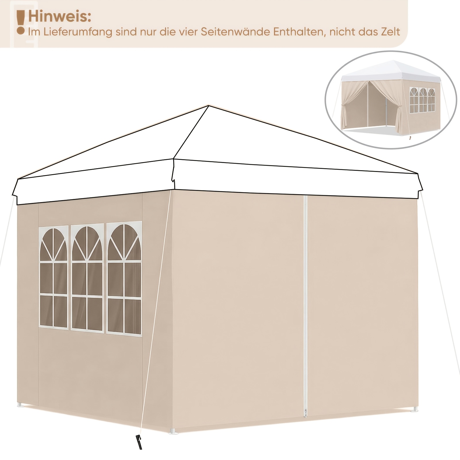 TEMU Sunula Pop-Up , con Borsa per il Trasporto, Gazebo Stabile Invernale 3X3, Gazebo Pieghevole con Tubi Ispessiti, Gazebo da Giardino per Feste e
