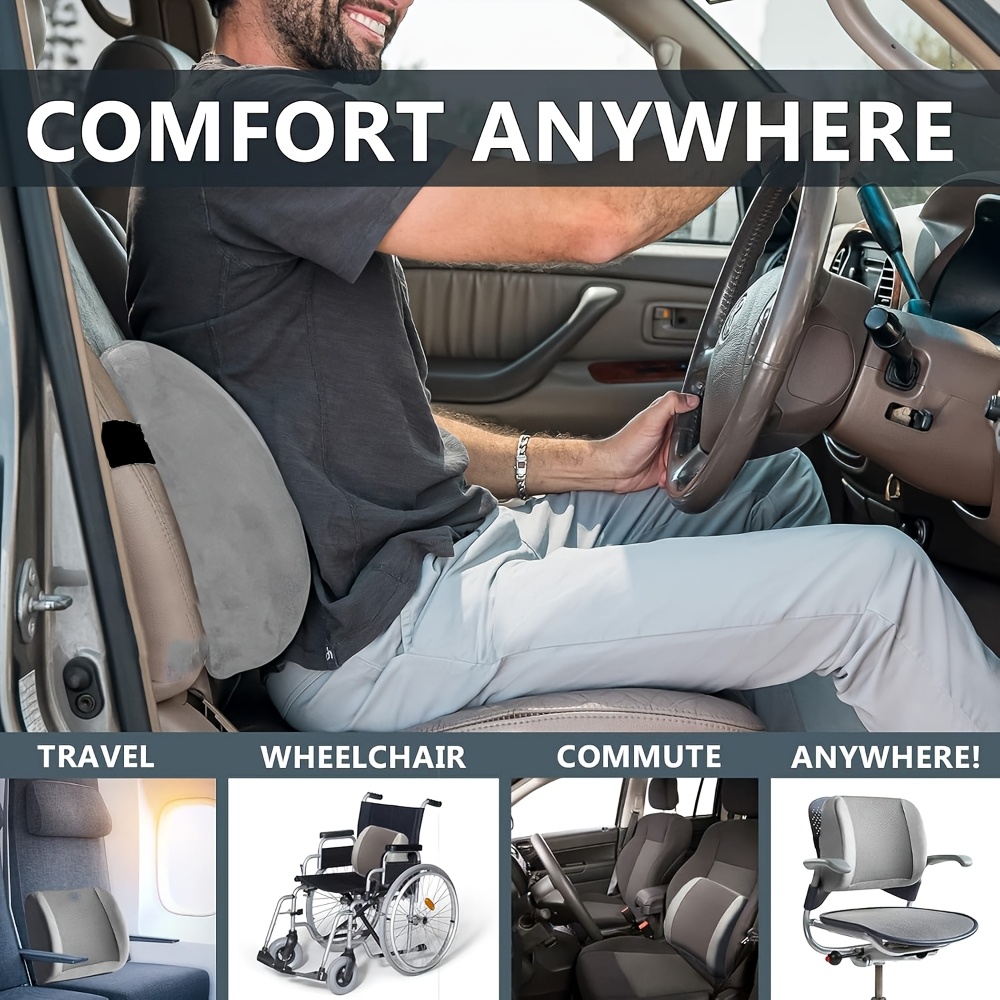   lumbar support back pillow office chair and car seat cushion memory foam with adjustable strap and breathable Product details 1