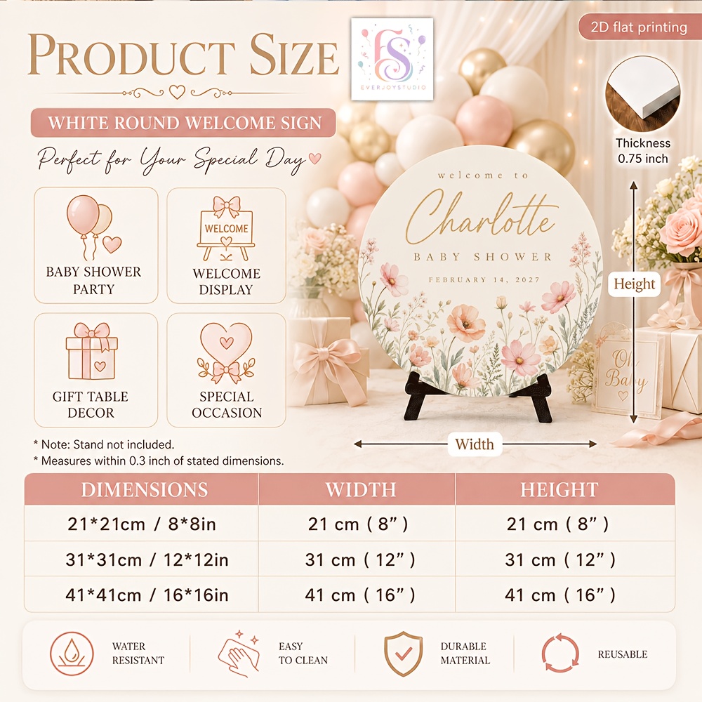 Personalized Baby Welcome Sign with Name & Due Date