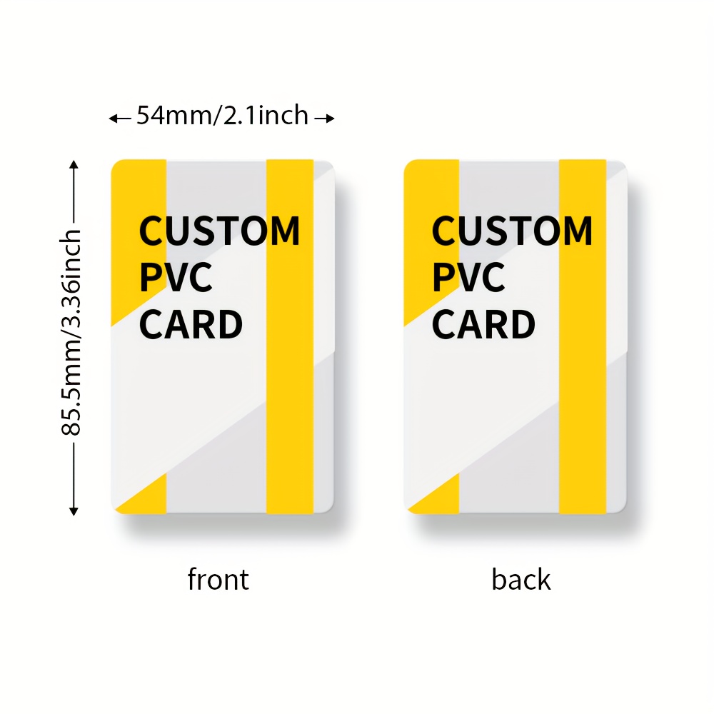 TEMU de identificación personalizada de PVC de 3.37 X 2.13 pulgadas () - Agujero , tarjeta de certificación profesional sin chip para negocios, y