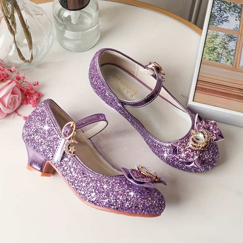 Chaussures De Princesse Pour Fille Mary Jane - Semelles Douces Pour Enfants - Ballerines Pour Enfants - Paillettes - Filles - Fête - Enfants - Plates - Chaussures D'école élégantes - Chaussures De