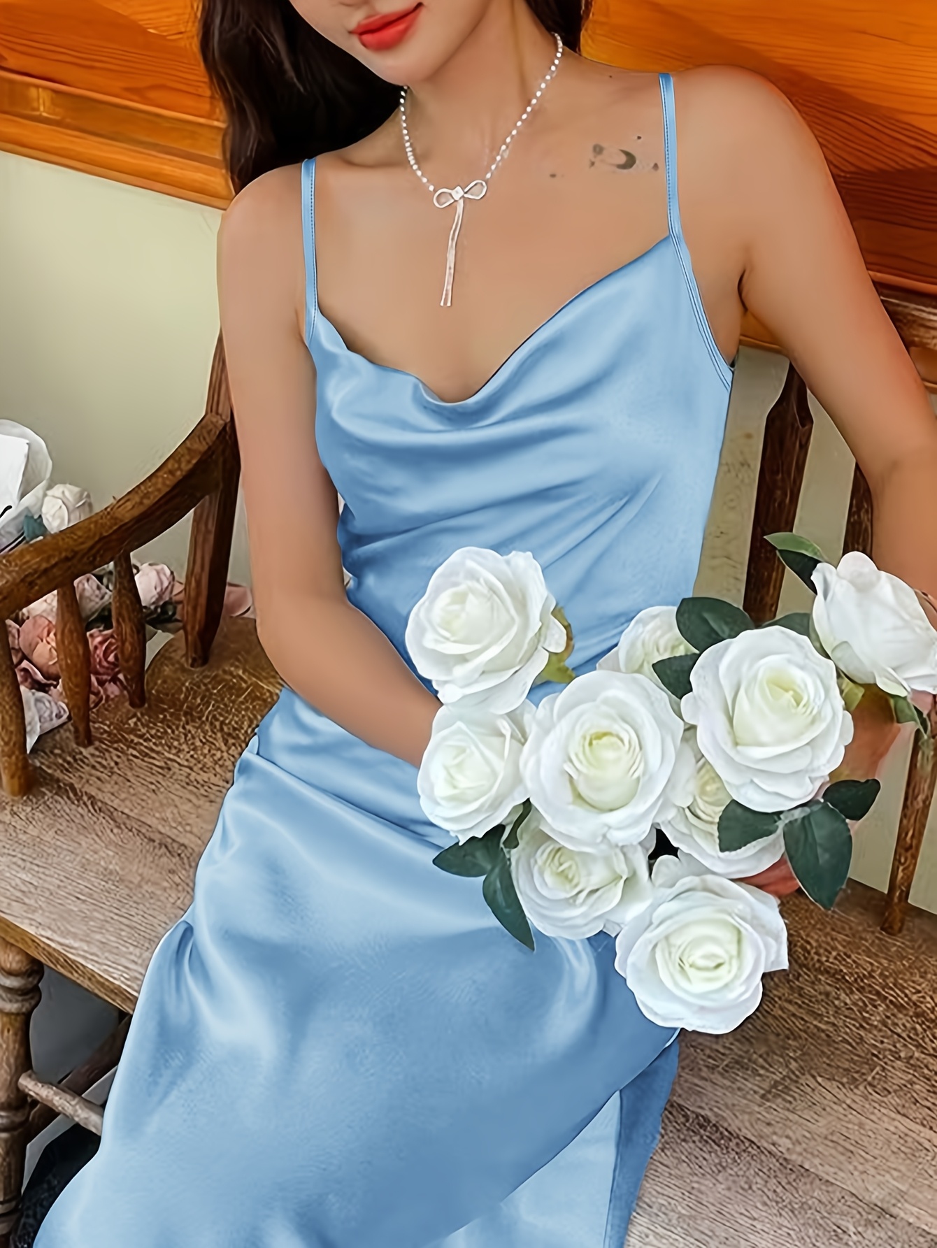 new summer solid color elegant satin slip dress women a - Temu Cyprus