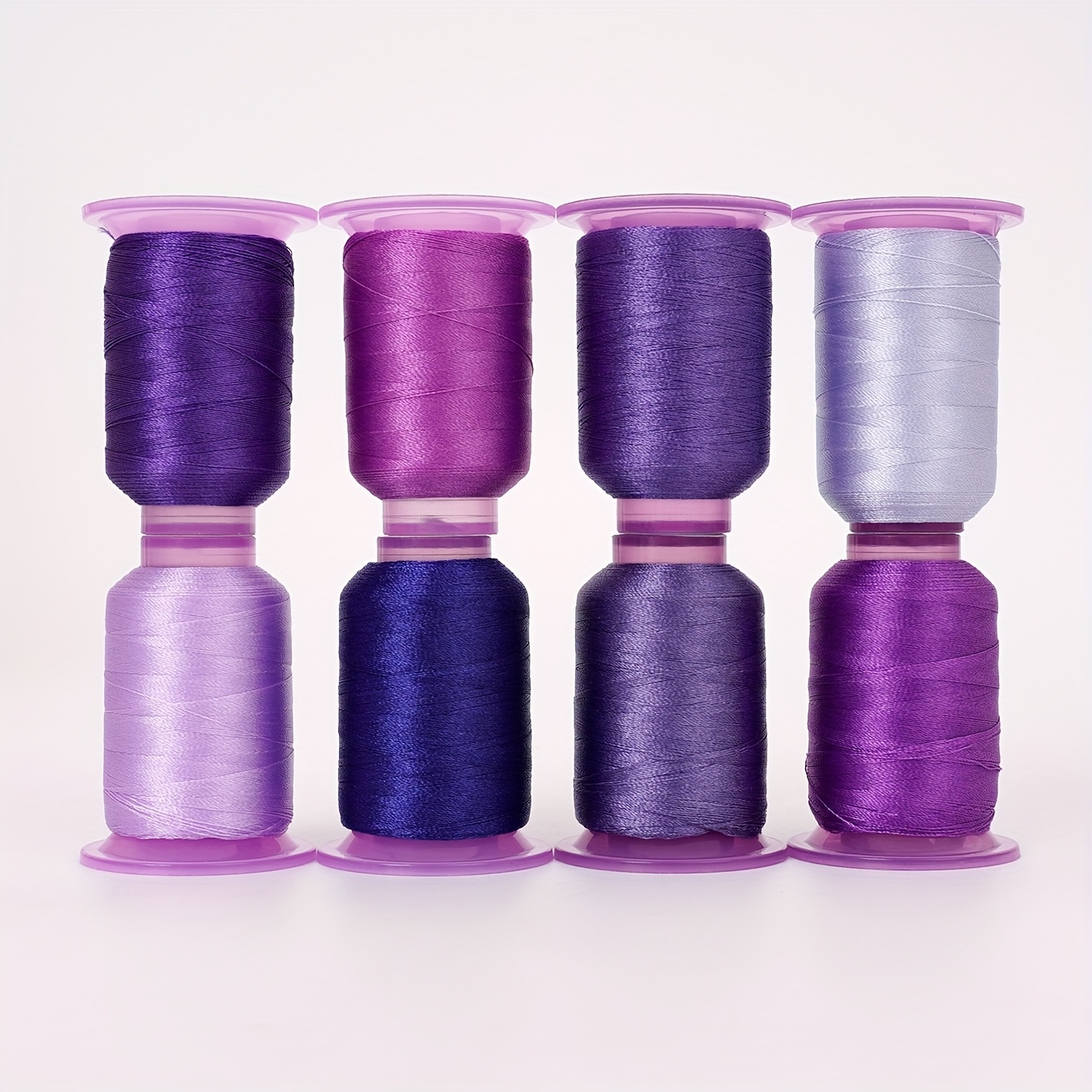 TEMU Set Of 8 Spools Of 120d/2 Polyester Embroidery Thread, Each Containing 550 Yards, In Multiple Colors For Machine Embroidery