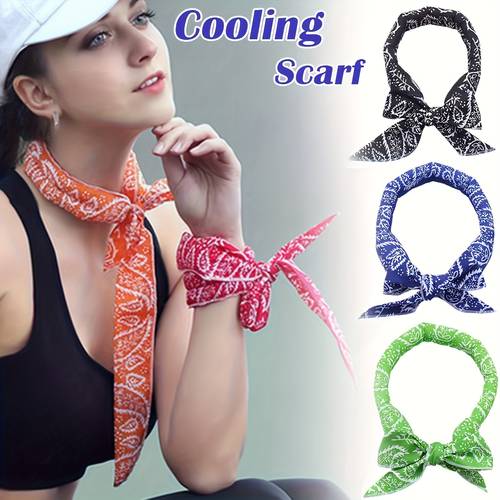 womens outdoor sports headband absorbent cooling ice towel multi functional printed headband