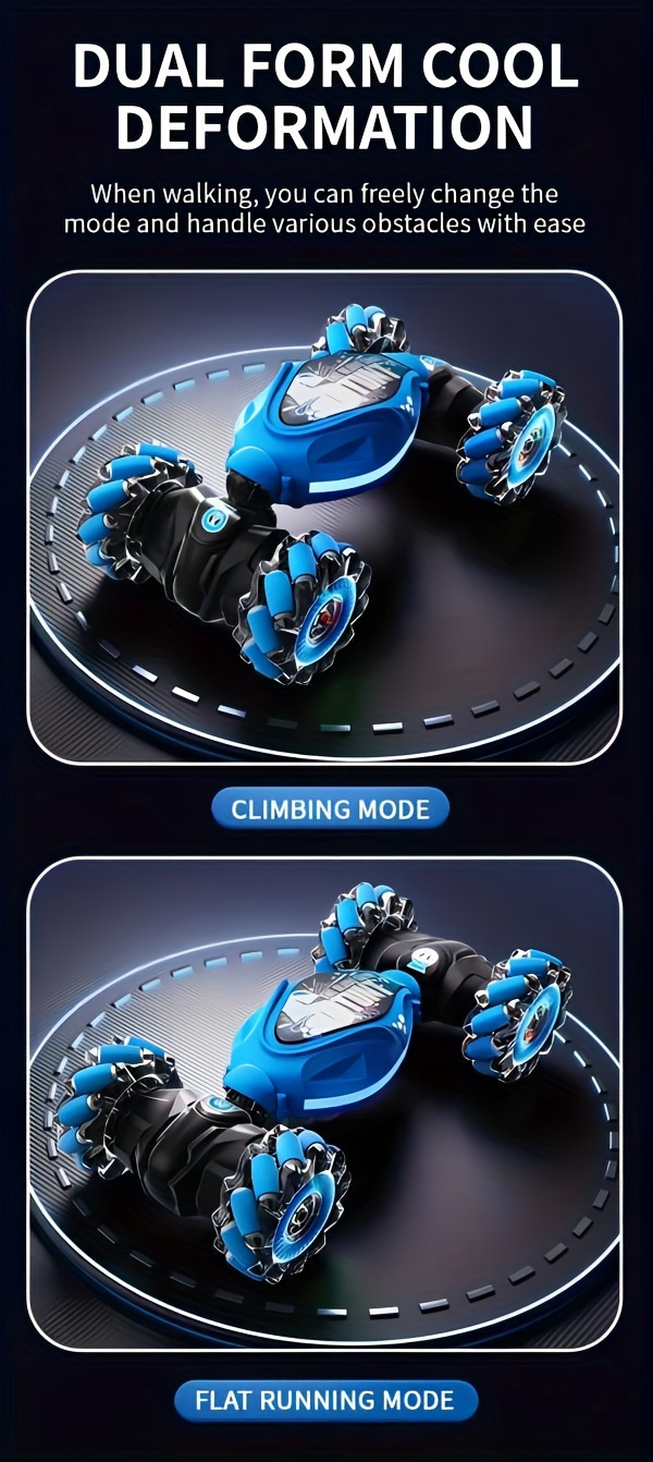 eohemoral stunt off road vehicle toy deformable four wheel drive vehicle 360 degree rotation can and climb 2 4g remote control halloween christmas gift Product details 2
