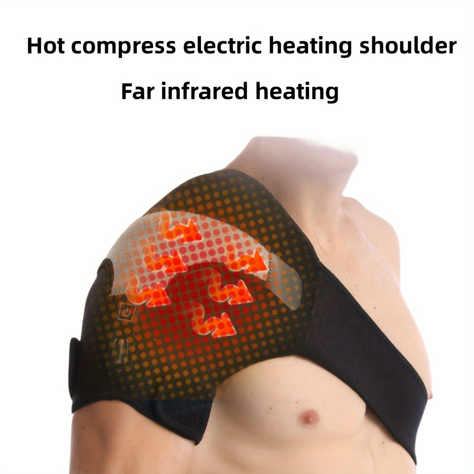 [Therapeutic Use] USB-Powered Electric with 3-Temperature Control, Adjustable Strap & Pocket for and Warmth – Black & Gray Design, Hot Compress Relax | Portable Heating Device | Ergonomic Fit, for And Shoulders