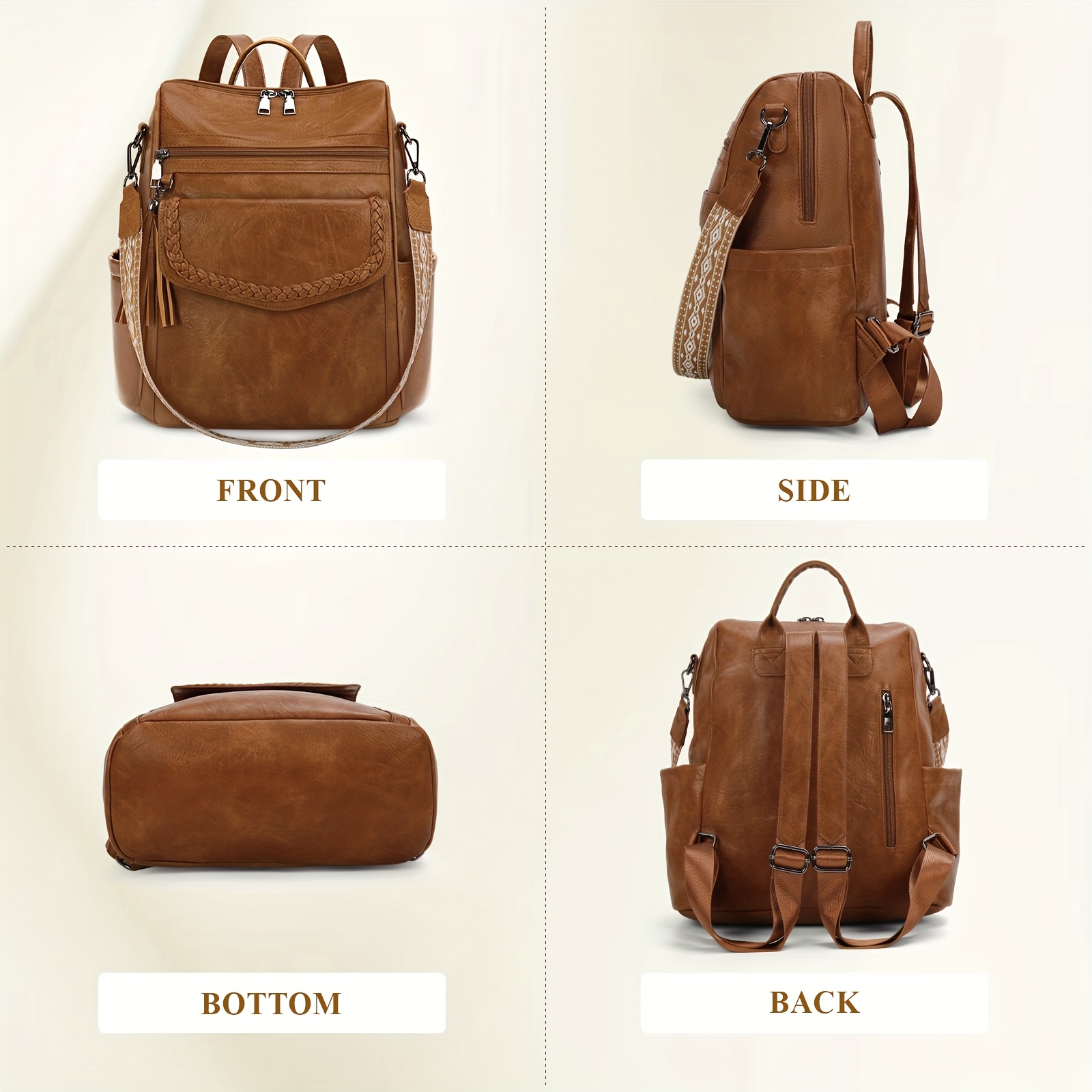 womens convertible backpack purse elegant pu leather - Temu  display picture 1