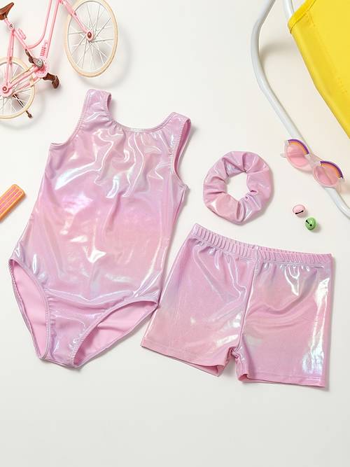 girls sleeveless gymnastics bodysuit shorts headwear outdoor