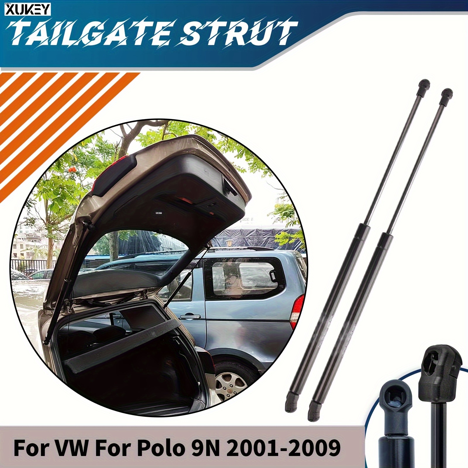 Xukey 2pcs Tailgate Gas Boot Struts For For Vw For 9n Hatchback 2001-2009 Spring Support Lifter Rear Door Holder Shock 6q6827550c