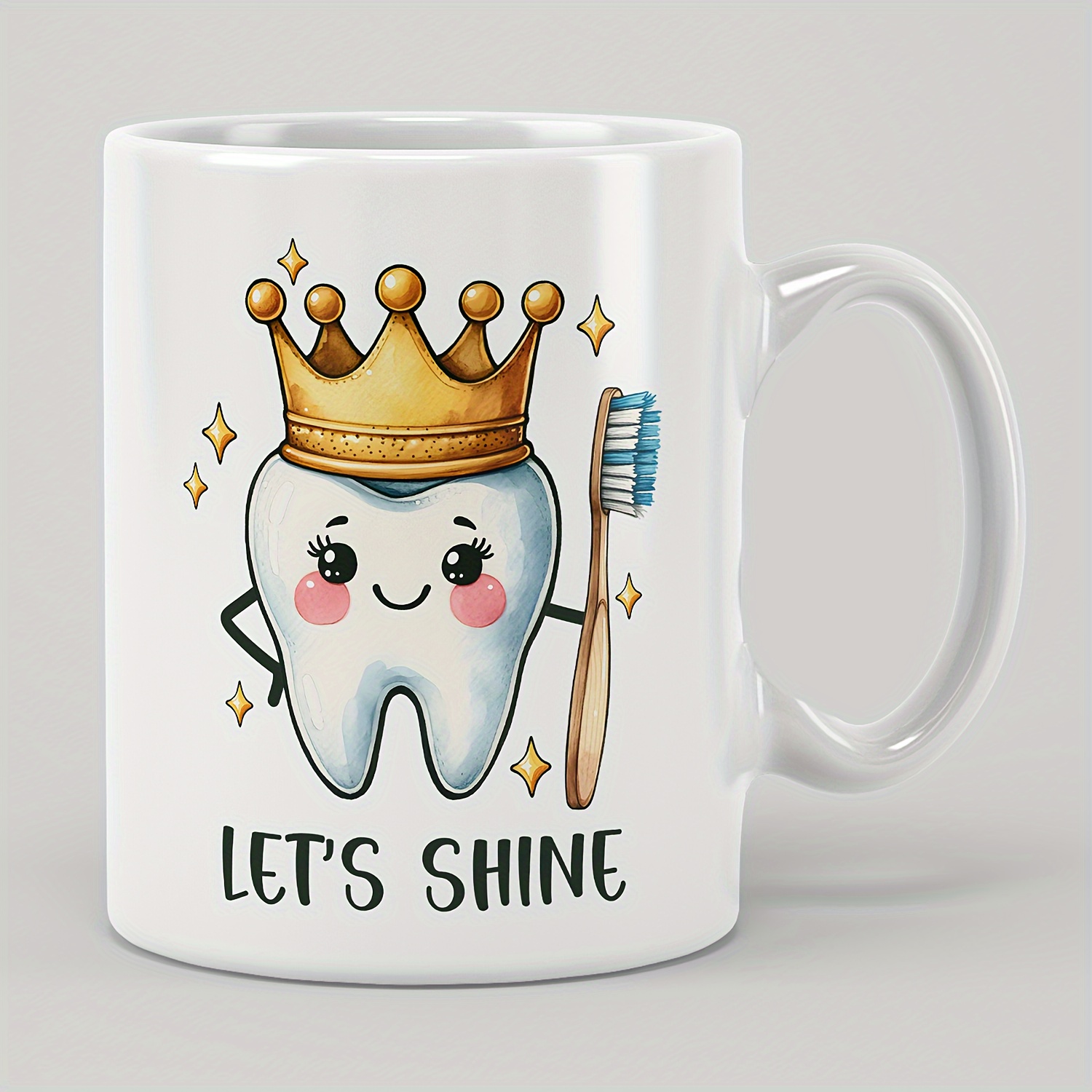 

1pc 11oz Ceramic Coffee/tea Cup Toothbrush, Dentist, Love Tooth Care Mug, For Elderly Men And Women, Perfect Birthday, Mother's Day, Father's Day, Christmas Or Holiday Gift
