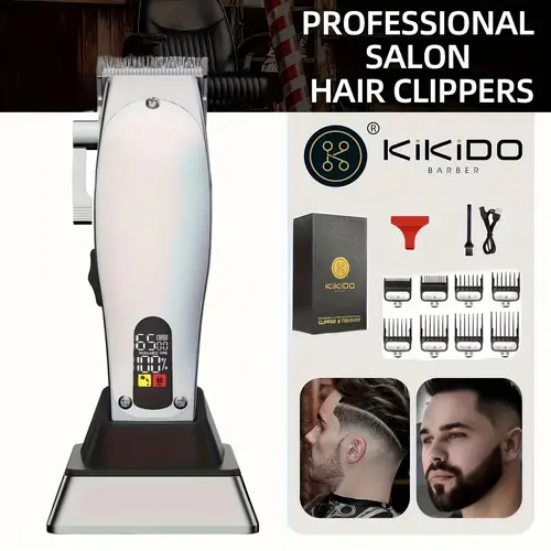 kk 12480 rechargeable wireless professional electric hair clipper with multiple limit combs led large capacity long lasting battery comfortable grip adjustable blade head suitable for hair salons home use as a gift for pets