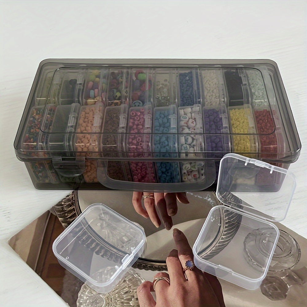 

20/30-piece Clear Plastic Storage Box Set - Versatile & Portable Organizer For Jewelry, Beads, Crafts & Small Items With Snap Closure