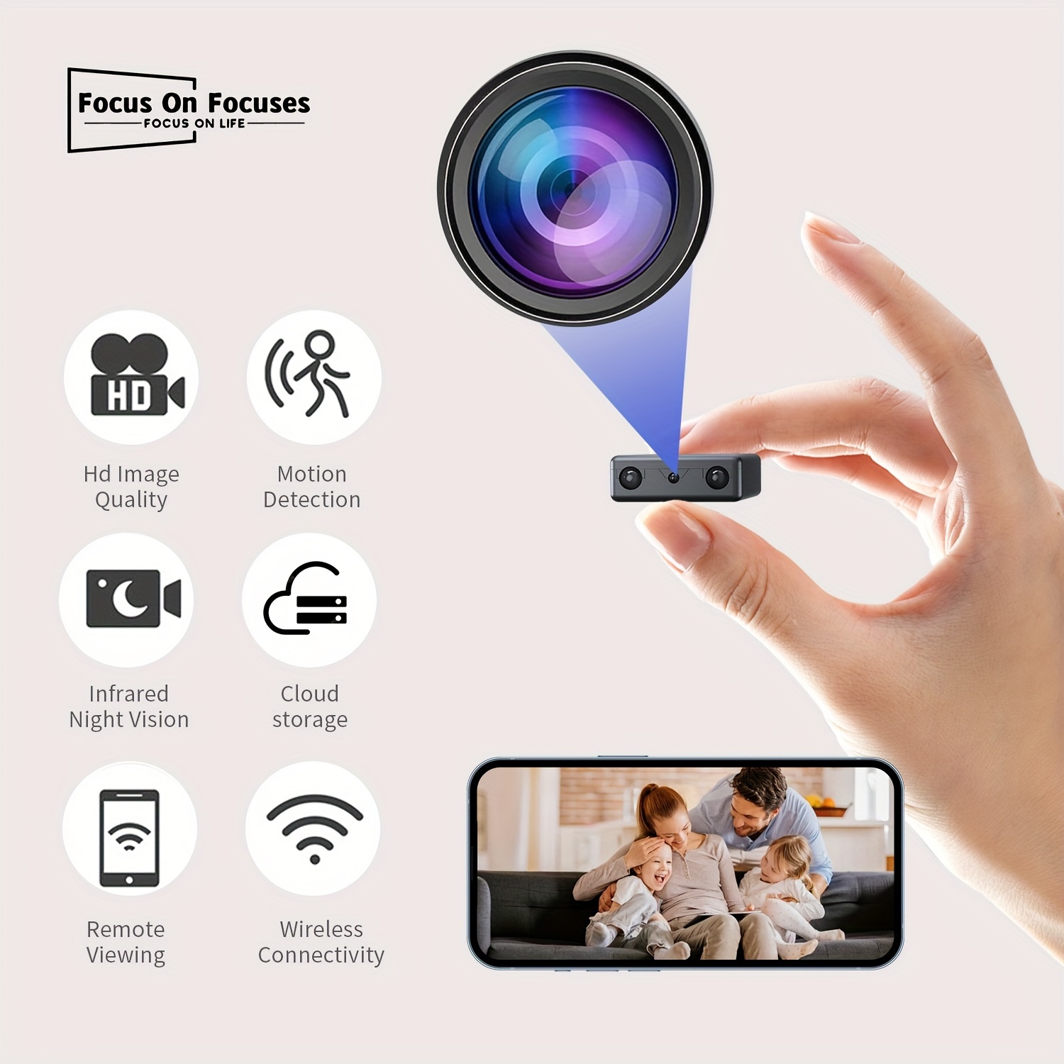  Hidden Spy Camera Mini Wireless Small 1080P Security Camera Camaras  Espias Ocultas Motion Activated Detection Night Vision Small Indoor Outdoor  Nanny Cam for Cars Home Apartment Gift Exclude SD Card 