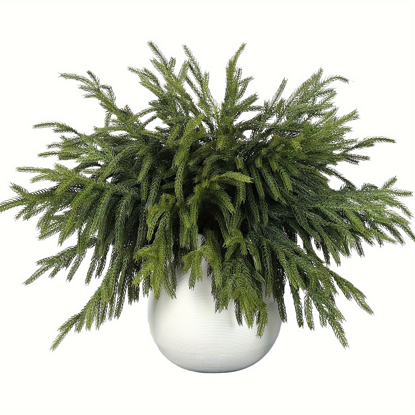 

Vintage Style 8-pack Artificial Pine Swags - 18-inch Greenery Stems For Diy Crafts, Vase Fillers, Wreaths - Plastic Decoration For Christmas, Thanksgiving, Home Decor Without Electricity