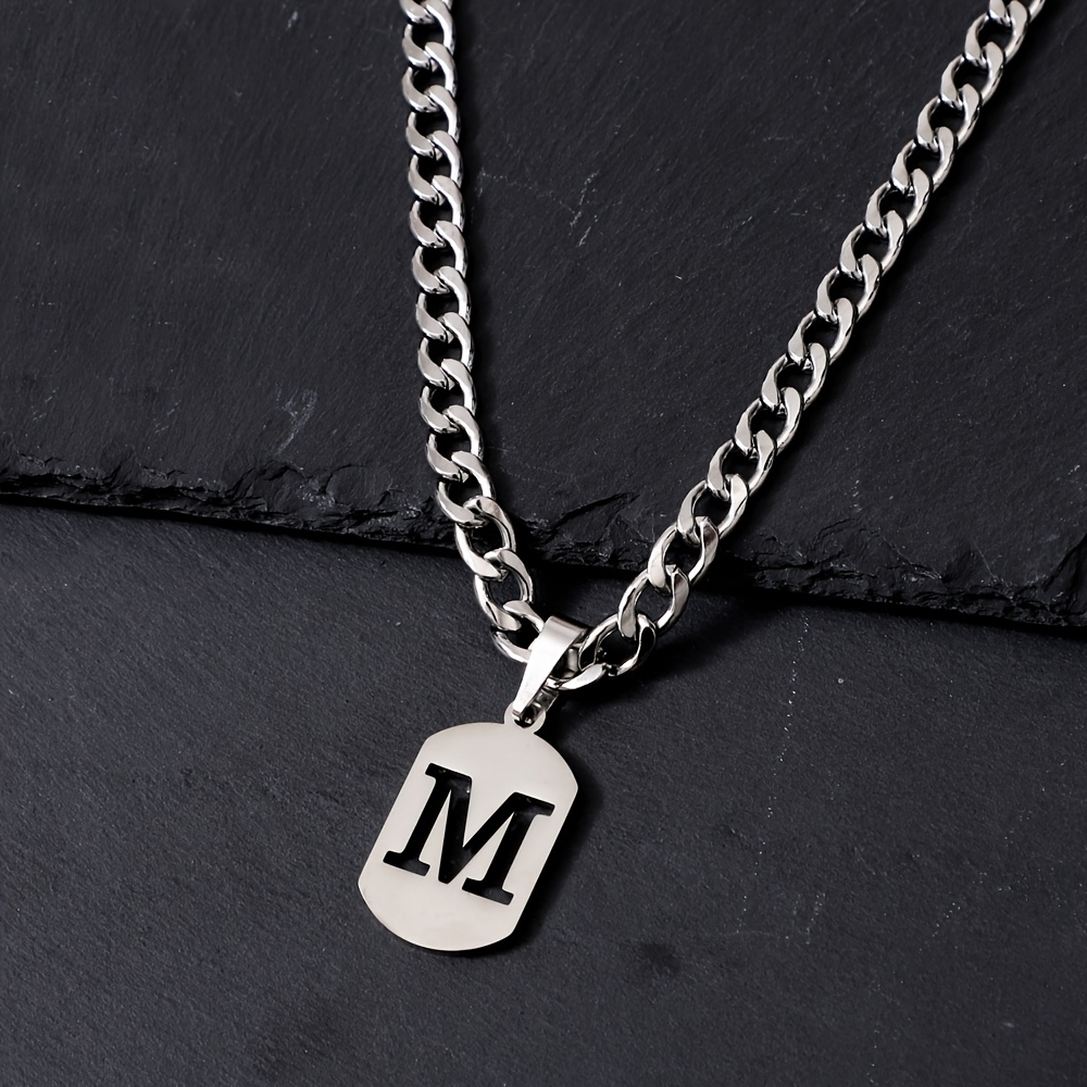 E-shop Herren Edelstahl Kubanische Kette mit Buchstaben "-" Perlen - geeignet für , Partys, Geschenke & Abschlussfeiern - Rock Hip-Hop Stil für