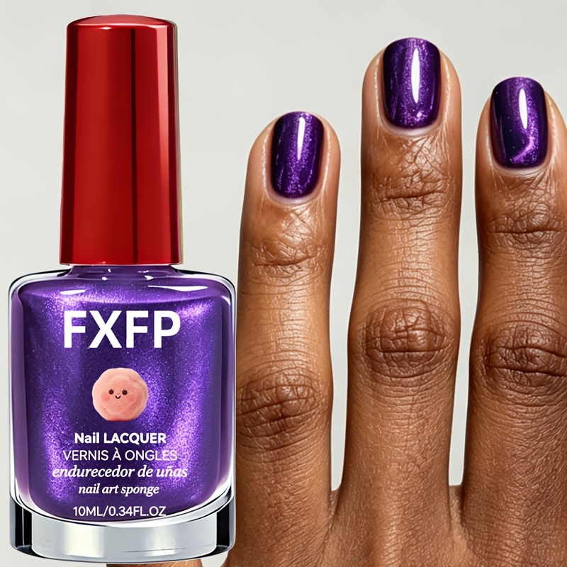 Fxfp Starry Sky Purple Nail Polish - Quick-dry Formula, No Lamp Required, Smooth Application, Versatile For Daily Commutes, Dates, And Parties